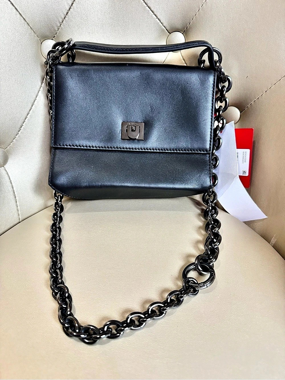 Calvin Klein Cavinllino Black Chain Shoulder Bag